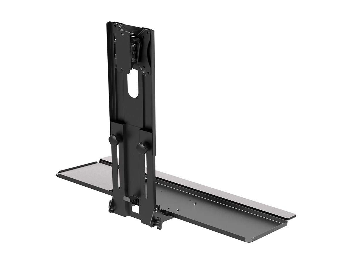 Monoprice Workstation Wall Mount for Keyboard and Monitor - Supports VESA 75x75 and 100x100 Monitors That Weigh Up to 55 Lbs, Keyboard Tray Supports