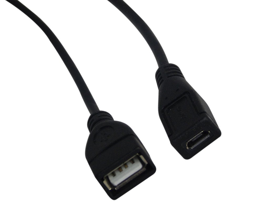YCS basics 9 Inch USB 2.0 A Female to Micro B Female Extension Cable