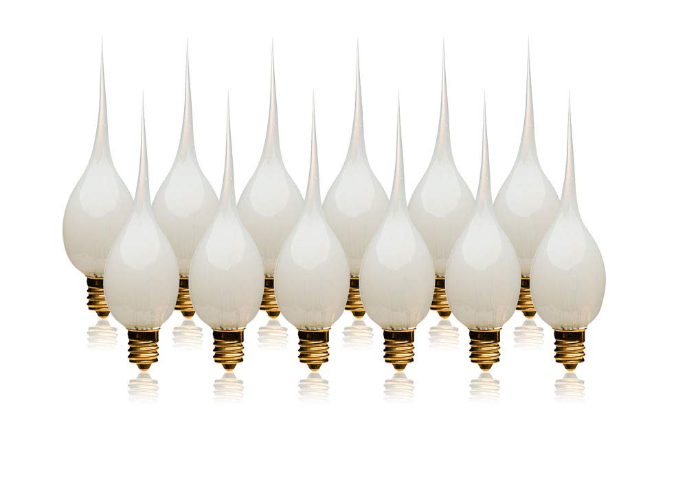 LightLady Studio Silicone Light Bulbs for Window Candles, 7W, 12 Pack