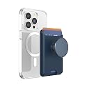 PopSockets Phone Wallet for MagSafe, Phone Card Holder with Grip, Blue - Navy