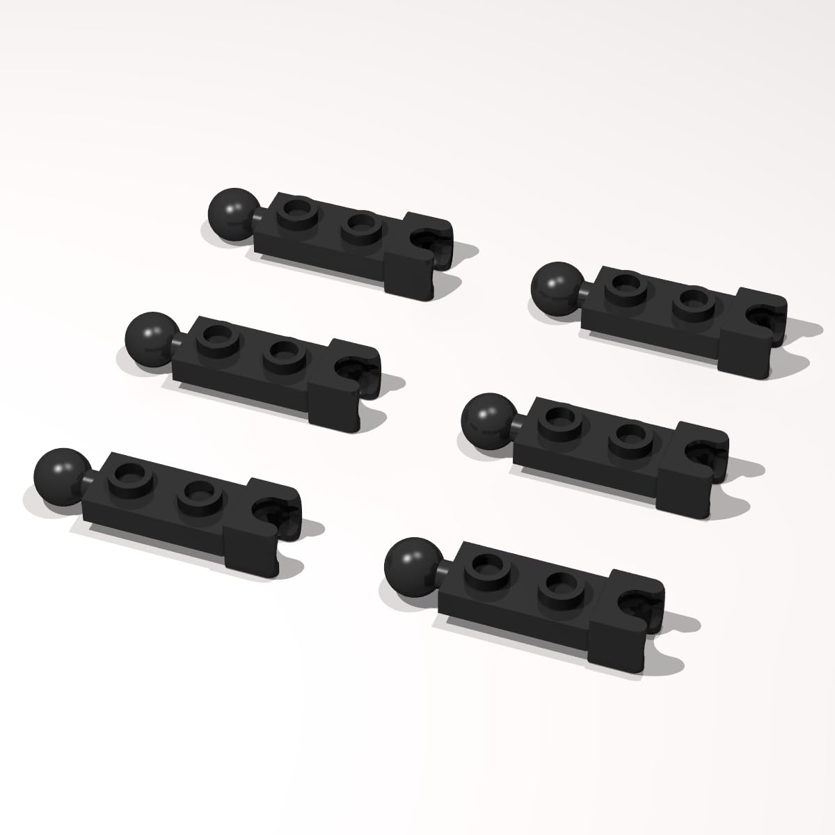 80 PCS Classic Building Plate Bulk, 1x2 with Tow Ball & Socket Ends, Compatible with Lego Parts & Pieces, Black Color