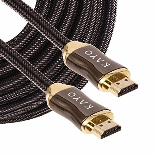High Speed HDMI Cable 50 FT -2 Pack, KAYO HDMI2.0b Premium Nylon Braided Cord Supports 4K@60Hz, 3D, Full HD, HDCP 2.2, 2160p with Ethernet- Audio