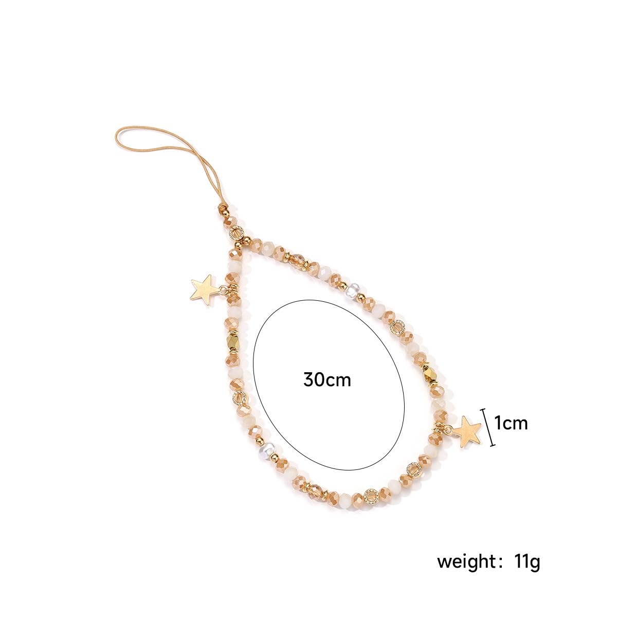 DPWOUM 1Pc Blue Beaded Five-Pointed Star Pendant Beaded Phone Chain Bracelet Wrist Lanyard,Cute Camera Charm Strap Bag Accessories for Women
