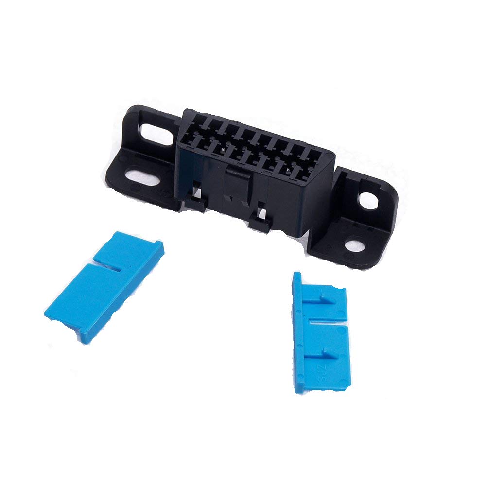 E-Car Connection Universal OBD2 16 Pin Square L Type Car Connection Male/Female Adaptor Plug with Screws (J1962 Female)