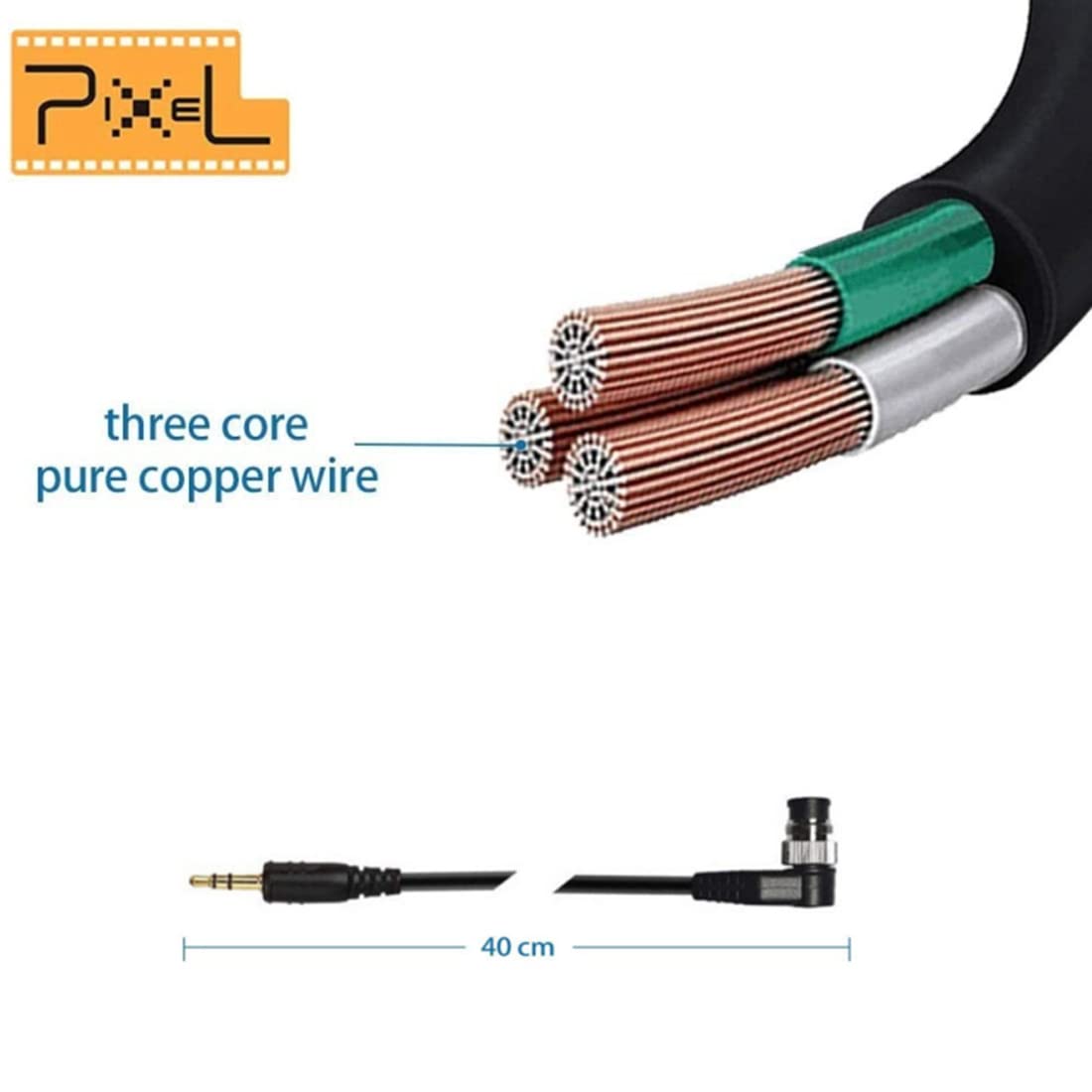 GFSHOP 3.5mm Off Camera Shutter Connecting Cable Cord 3.5mm-DC0 Camera Connecting Plug for Nikon Cameras with Pixel Shutter Remote Control