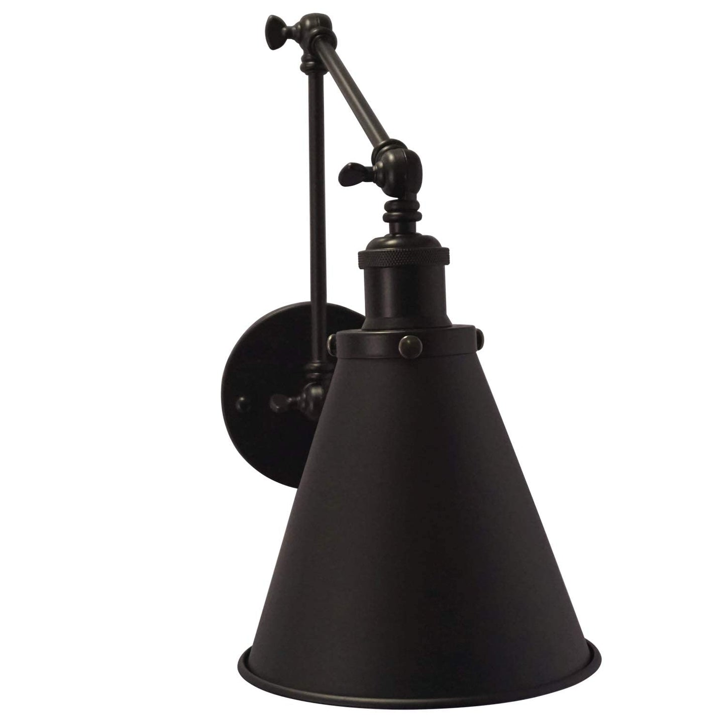 DZSUMY Industrial Black Wall Sconce,Angle Adjustable Decorative Modern Farmhouse Wall Mount Light for Living Room Wall Lamp Set of 2
