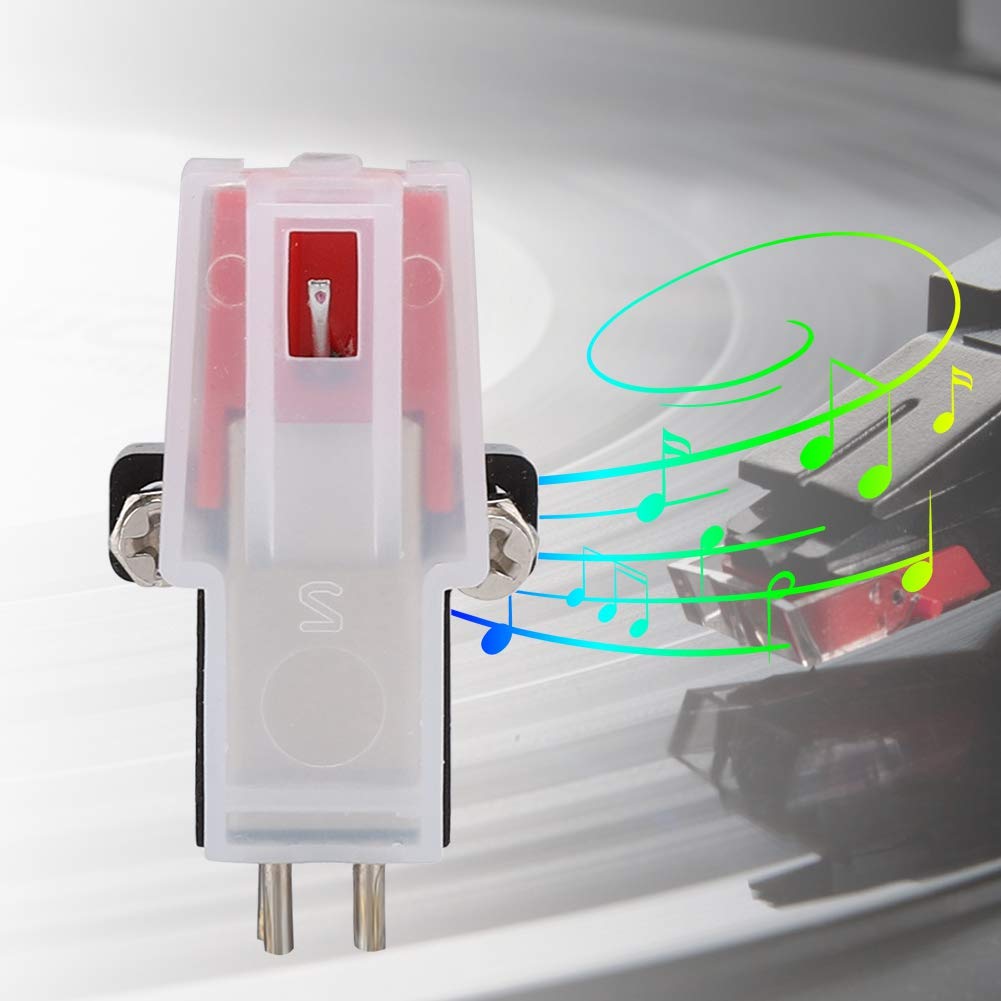 Oumij Record Player Turntable Cartridge Universal Replacement,Phonograph Turntable Dual Moving Magnet Stereo Record Player Needle