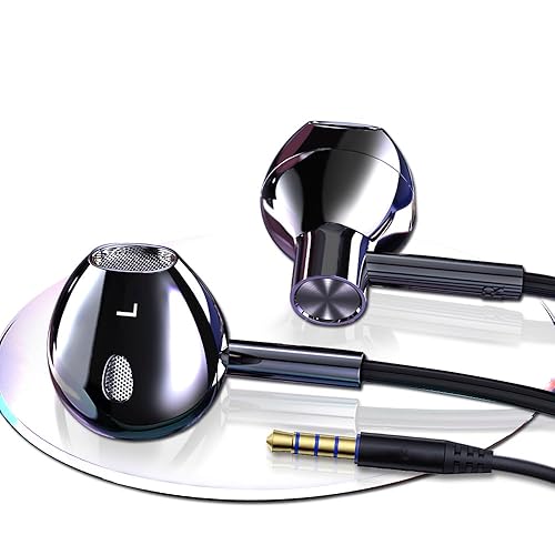 Wired Earbuds with mic,Heavy Bass Wire Headphones Universal 3.5 mm Plug,in-Ear Noise-canceling Wired Earphone with Microphone,Immersive Dynamic bass…