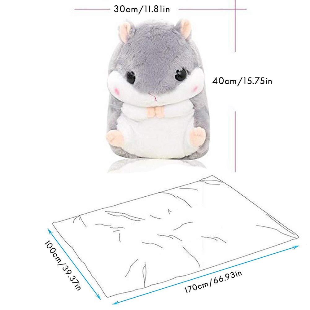 Roexboz Cushion Blanket Cute Hamster Plush Pillow with Blanket, 2 in 1 Cozy Blanket for Sofa Office Chair