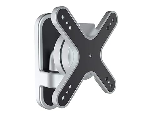 Monoprice Pivoting Tilt TV Wall Mount Bracket - for TVs 13in to 27in Max Weight 33lbs VESA Patterns Up to 100x100 Rotating UL Certified, Silver