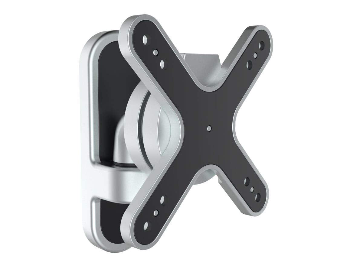 Monoprice Pivoting Tilt TV Wall Mount Bracket - for TVs 13in to 27in Max Weight 33lbs VESA Patterns Up to 100x100 Rotating UL Certified, Silver