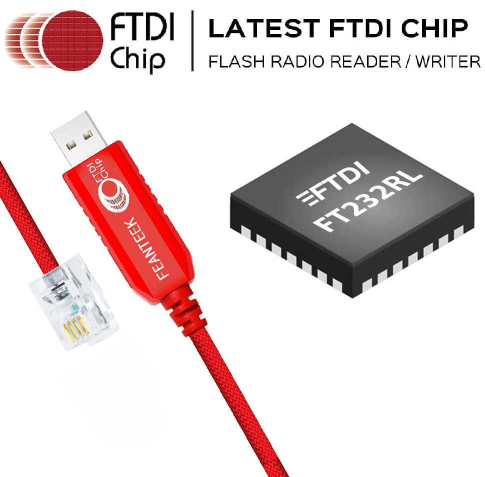 Feanteek USB to RJ9 Cable Meade #505 Cable Set for Meade 497 Autostar and Audiostar ETX-90 ETX-125 LXD75 LX80 LX90 USB Console Cable (1.8M) Red