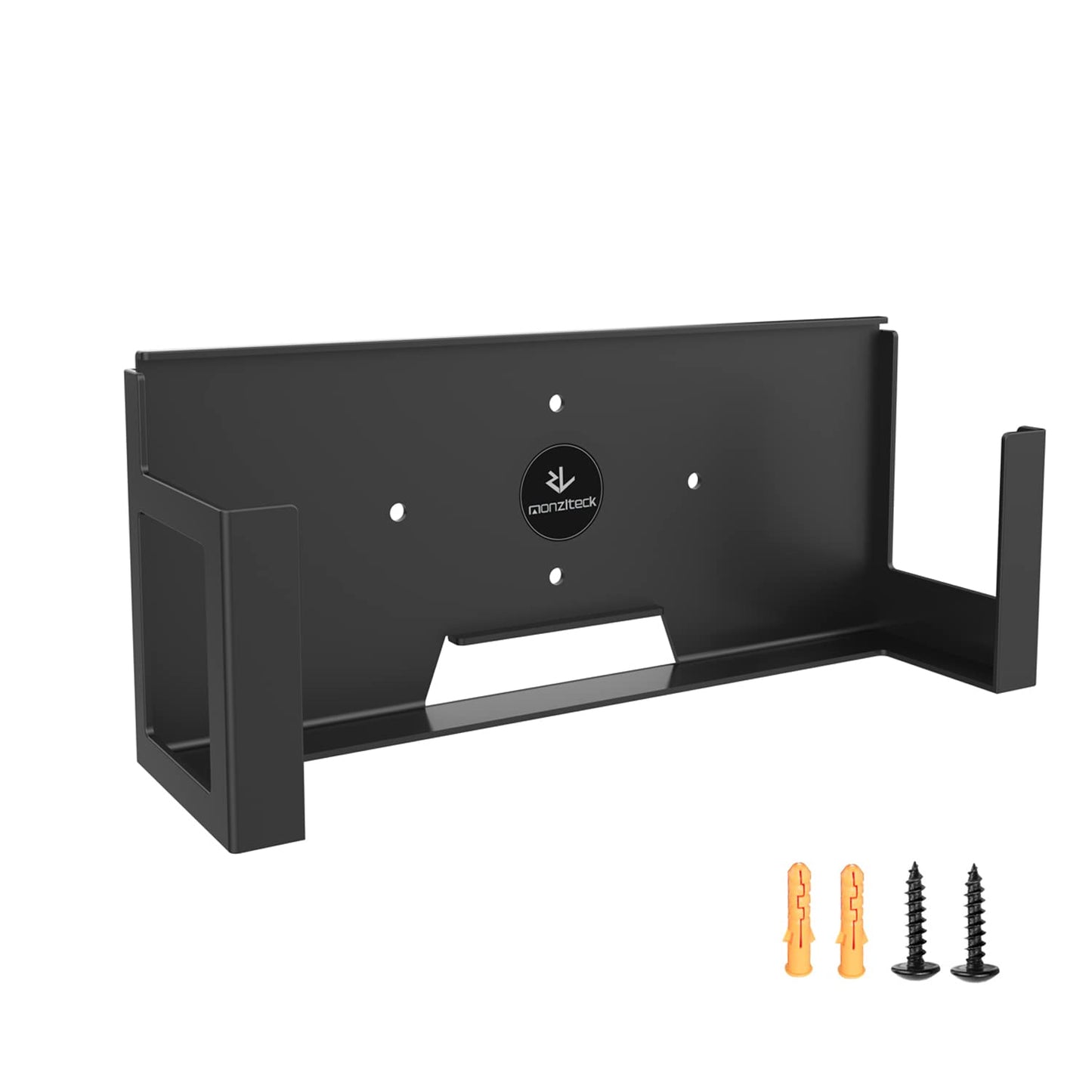 Monzlteck Wall Mount for Xbox One X (Not Fit for One Original)?All Metal Vertical Hanging On Wall with Power Botton Left/Right,Wall Shelf Bracket