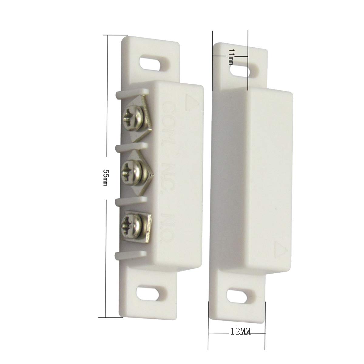 LYLGO 5 Count White Magnetic Door Switch, NO/NC, Wired, Screw-In, Remote Control, Ideal for Home & Company Windows/Doors, Alarm System Compatible