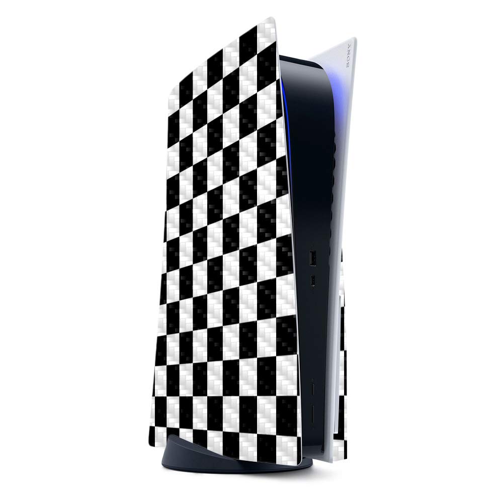 MightySkins Carbon Fiber Gaming Skin for PS5 / Playstation 5 - Check | Durable Textured Carbon Fiber Finish | Easy to Apply and Change Style | Made in