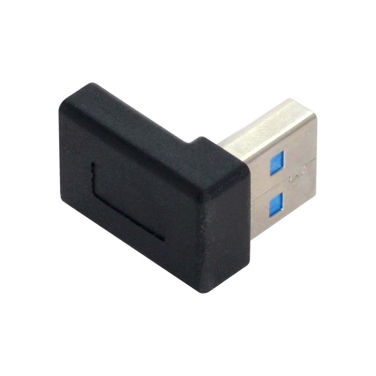 xiwai USB-C Type C Female to USB 3.0 A Male Data Adapter 90 Degree Down Angled for Laptop Desktop, Support 5Gbps Data