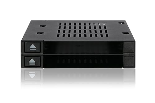 ICY DOCK Dual 2 Bay 2.5” SSD & HDD Dock Tool-Less Hot-Swap SATA / SAS Mobile Rack Enclosure for 3.5” Bay - flexiDOCK MB522SP-B