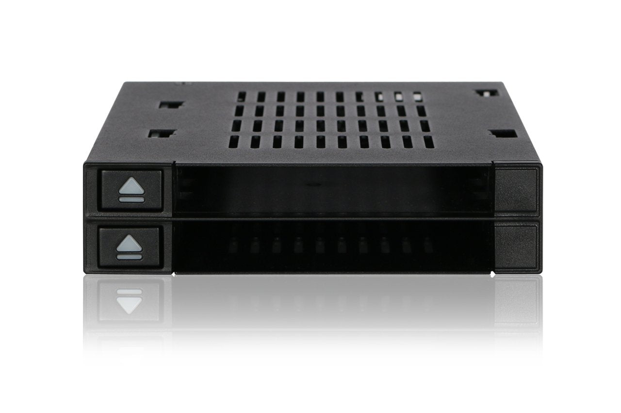ICY DOCK Dual 2 Bay 2.5” SSD & HDD Dock Tool-Less Hot-Swap SATA / SAS Mobile Rack Enclosure for 3.5” Bay - flexiDOCK MB522SP-B