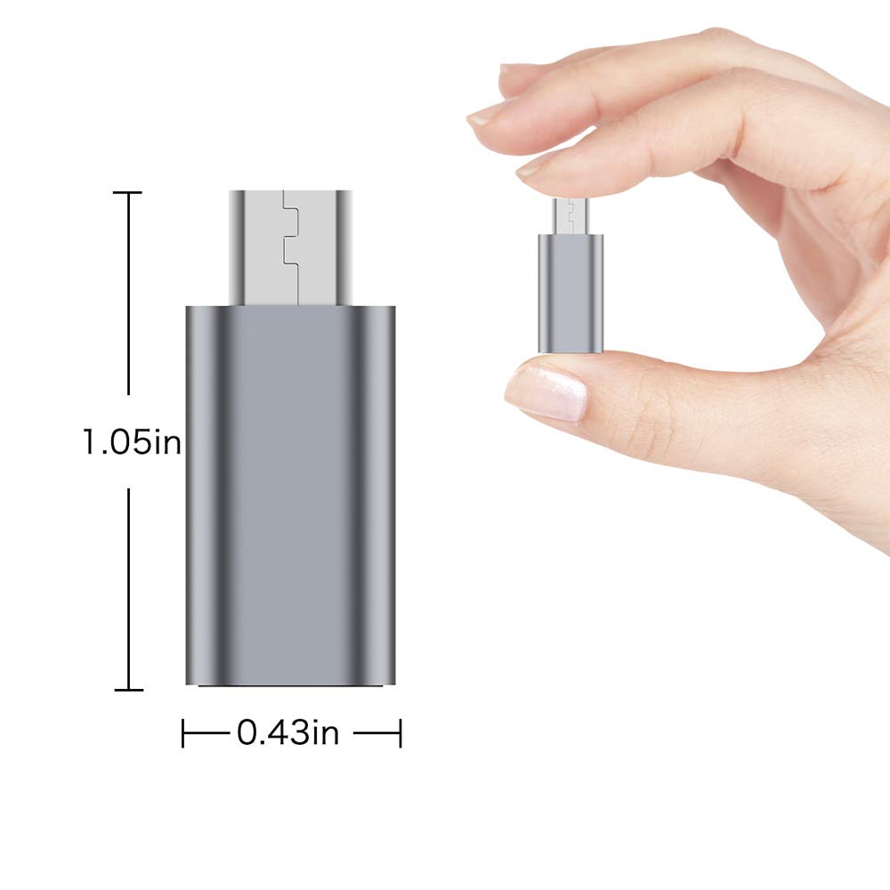 JXMOX USB C to Micro USB Adapter, (4-Pack) Type C Female to Micro USB Male Convert Connector Support Charge Data Sync Compatible with Samsung Galaxy…