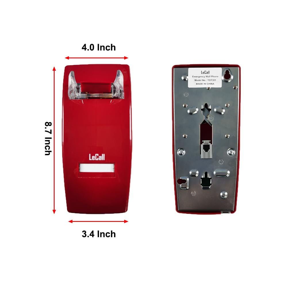 LeCall Emergency Phone/Emergency Wall Phone/Hotline Dialer Telephone, Auto Dial 911 and Programmable, No Dial keypad, TEP301