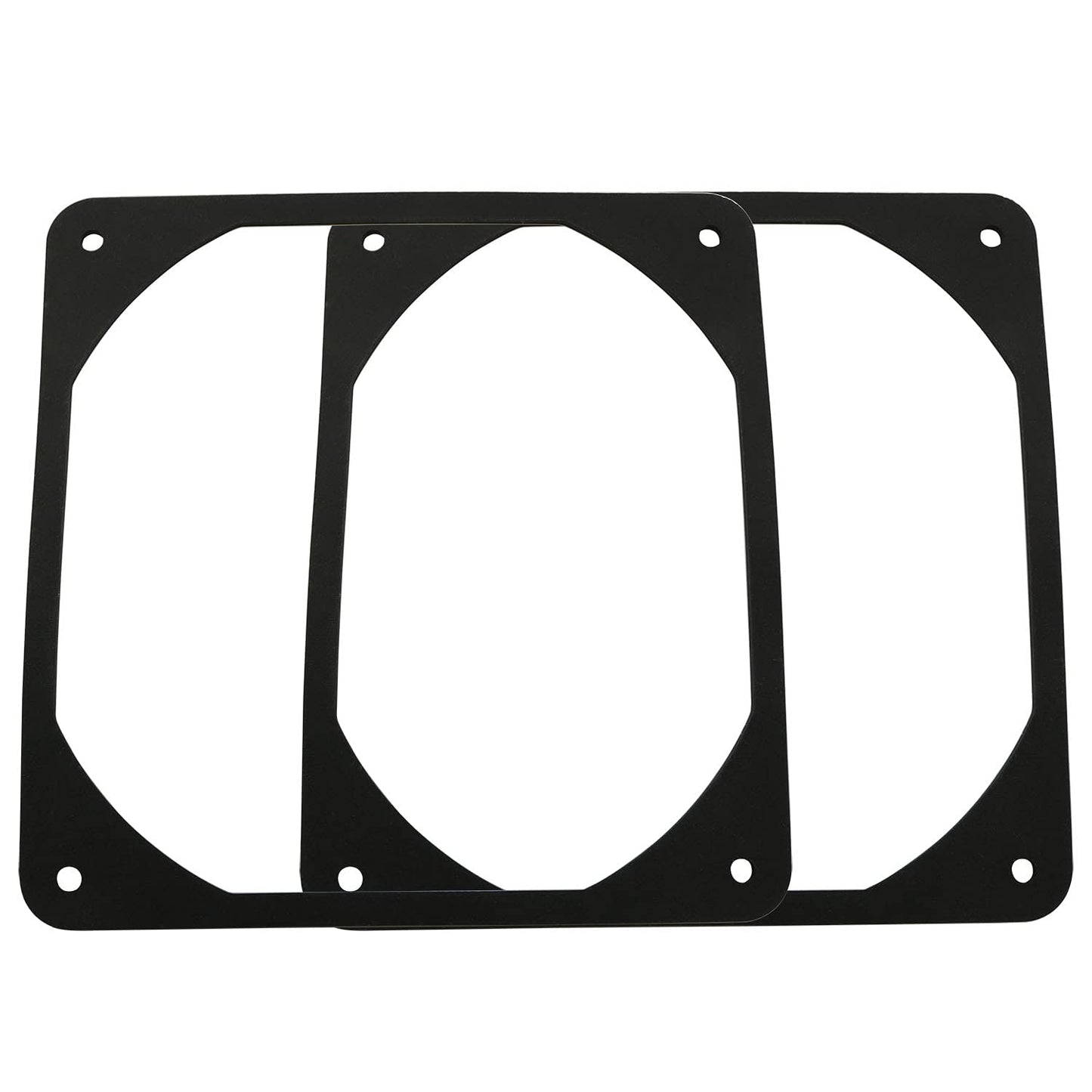 ZYAMY 2pcs 120mm Black Antivibration Rubber Fan Gasket 120 x 120 mm 12cm Shock Absorption Pad for Computer PC Case, Black