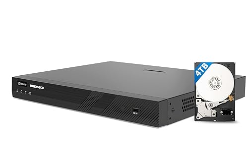 INNOSECU 12MP 16 Channel AI NVR, Surveillance Video Recorder Works with 12MP/4K/8MP/5MP/4MP PoE Cameras,Face Detection, Human/Vehicle Detection