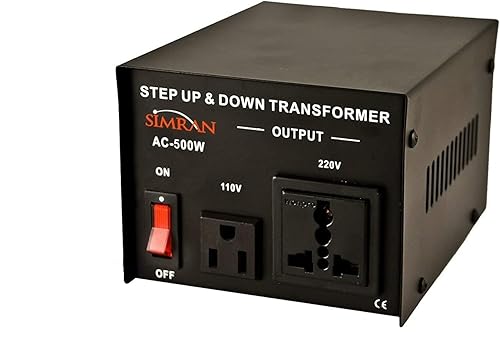 Simran AC-500 Step Up/Down Voltage Converter Transformer 110V/220V with Fuse Protection - 500 Watts