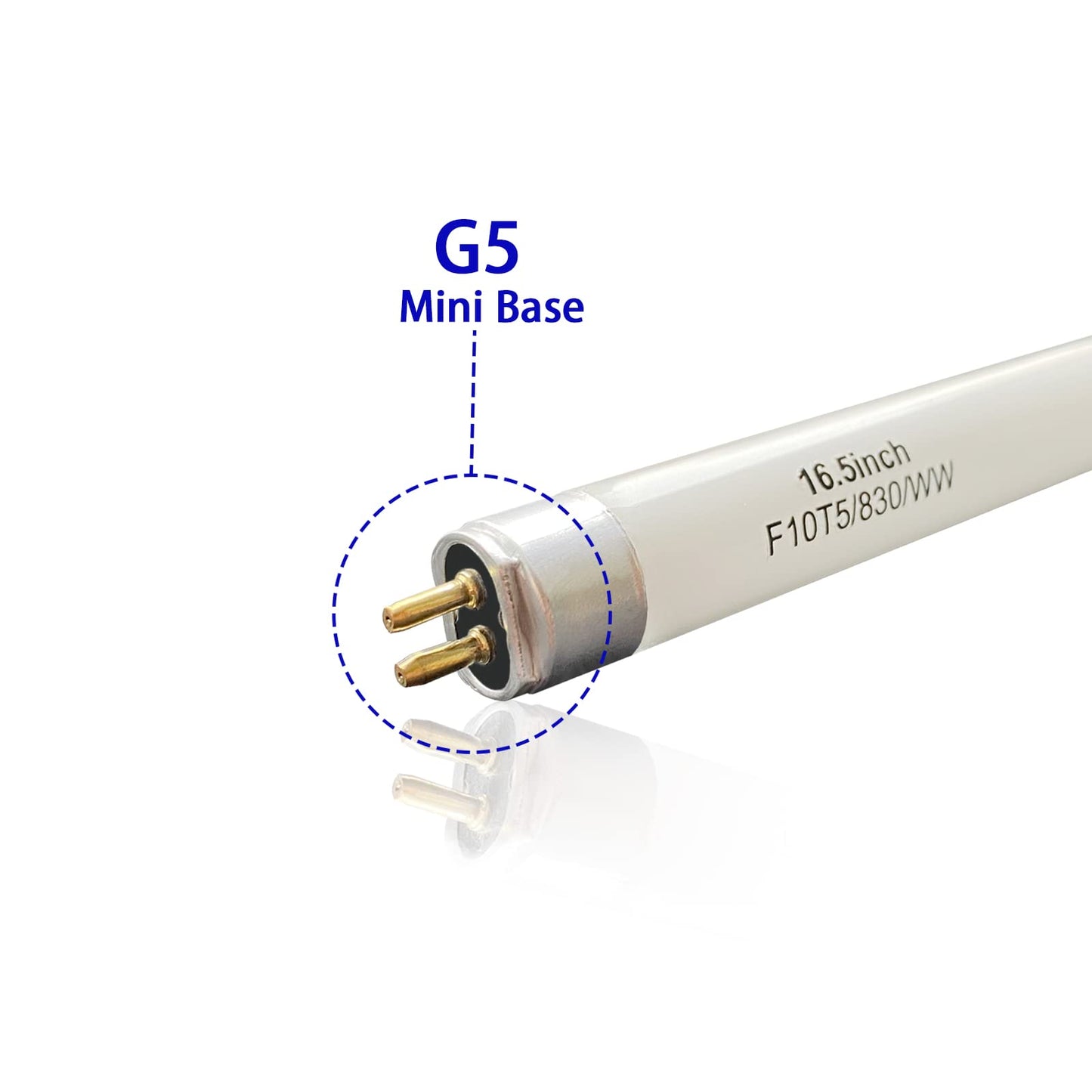 16" F10T5/830/L Fluorescent Light Bulb, T5 10W Warm White, G5 Base,6 Pack