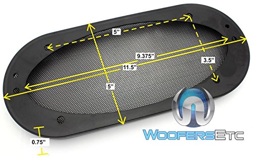 4" x 10" Universal Steel Mesh Protective Speaker Grills - Pair