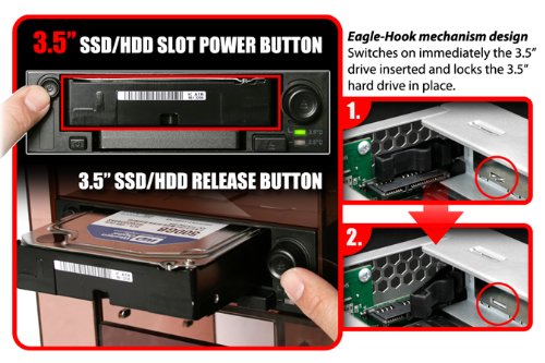 ICY DOCK 2 Bay 2.5" & 3.5" SATA HDD/SSD Hot Swap Mobile / Caddy / Docking for External 5.25" Bay | DuoSwap MB971SP-B