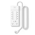 Staples TECH 10?Outlet Surge Protector with 2 USB Charging Ports and 6 ft. Braided Cord with Flat Offset Plug - Ideal for Home & Office, 3000 Joules