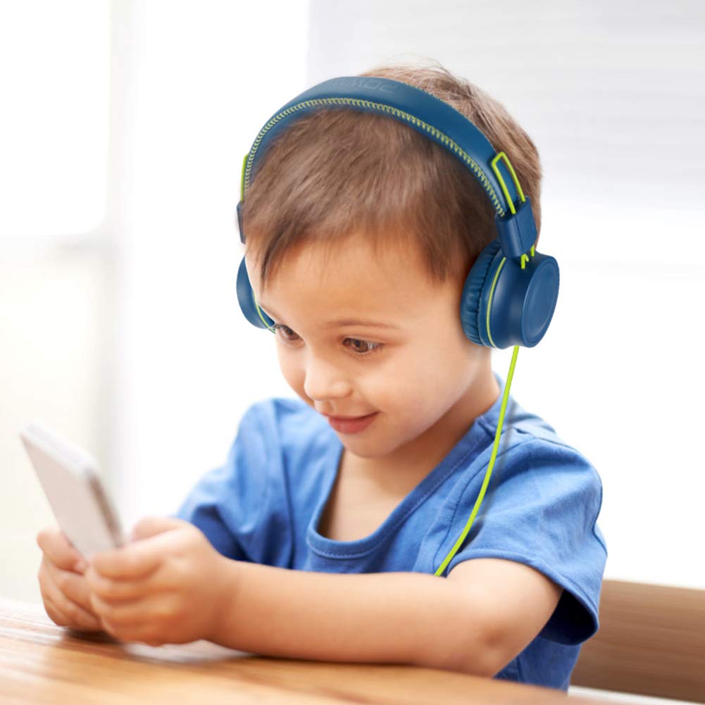 POWMEE M2 Kids Headphones Wired Headphone for Kids,Foldable Adjustable Stereo Tangle-Free,3.5MM Jack Wire Cord On-Ear Headphone