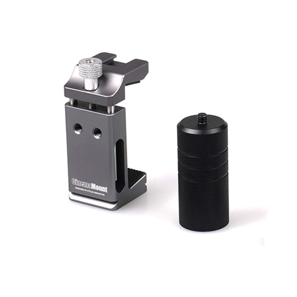 Cinema Mount Mini Smartphone Rig & Aluminum Alloy Grip Handle, Cell Phone Tripod Adapter, Standard Cold Shoe Mount, Tripod Mount, Fit Arca Swiss