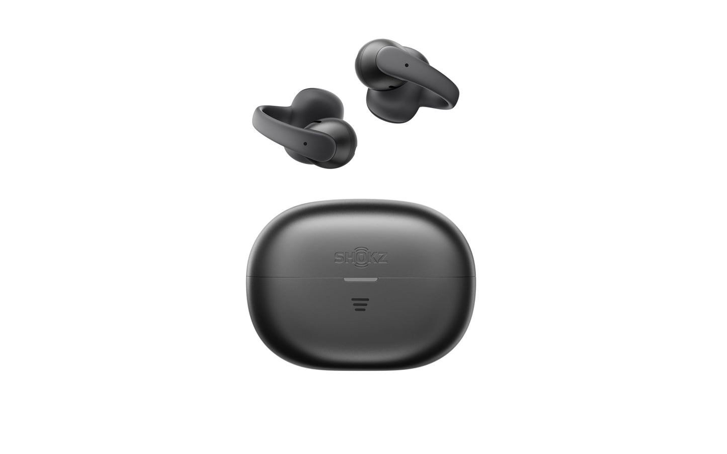 SHOKZ OpenDots Air Open-Ear Clip-On Bluetooth Earbuds, Black, Touch Control
