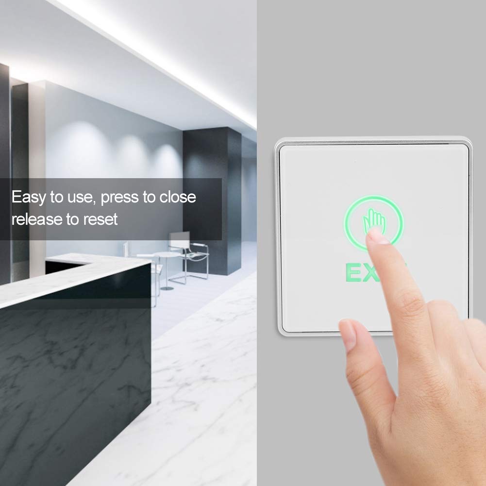 Door Access Switch Control System Touch Door Exit Button with Light Touch Sensor Home Security Unlock Exit Button Widely Used in Doors, exits, Gates