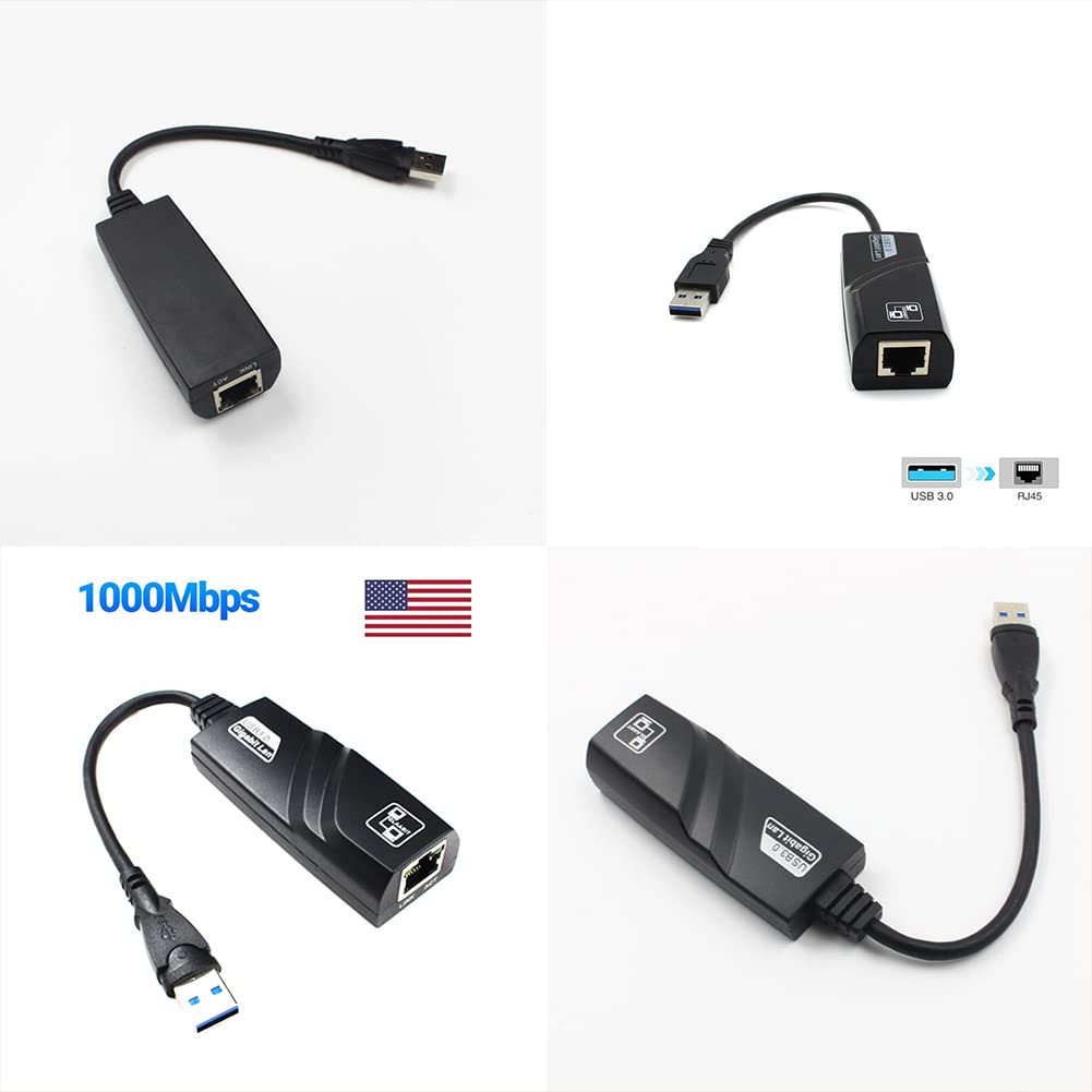 Magik 1-2 Pcs USB 3.0 Ethernet Adapter 1000Mbps Gigabit LAN Network for Windows Mac (2 Pack)