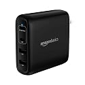 Amazon Basics 100W Four-Port GaN Wall Charger with 2 USB-C (100W, 18W) & 2 USB-A Ports (12W), PD 3.0, Foldable Plug, Portable Multi-Device Charging