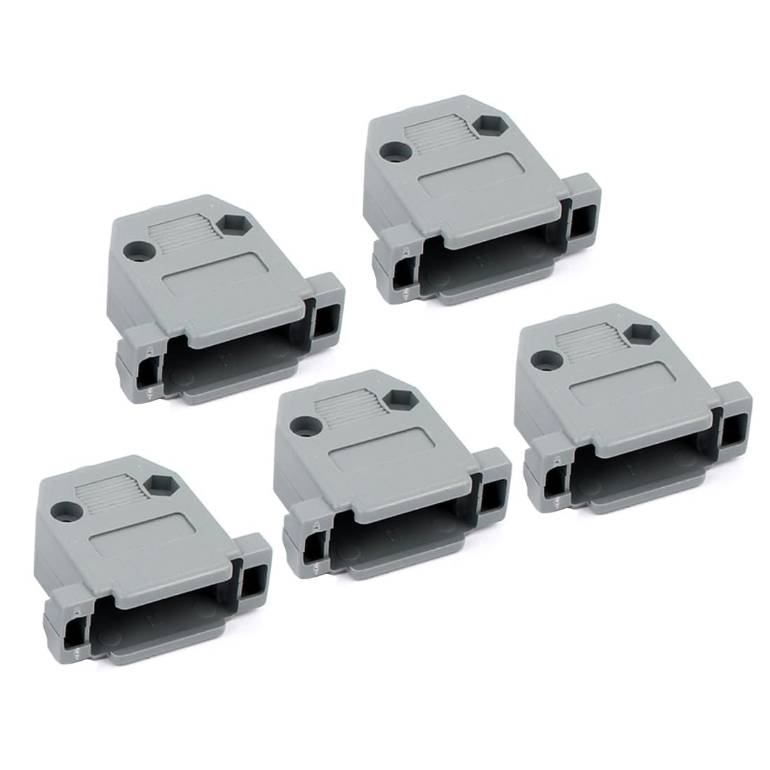 uxcell a16010300ux0212 Serial Port D-Sub DB15 Connector Kit Gray Plastic Hoods Shell (Pack of 5)