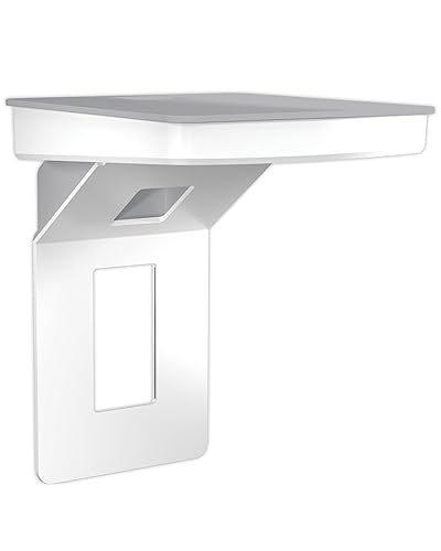 Sanus Made for Google Small Device Outlet Shelf in White & Fog Grey - Holds Small Electronics Up to 8lbs w/Built-in Cord Storage - Includes Both