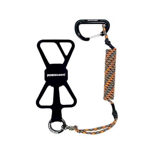 Robohawk Talon Universal Phone Harness and Tether System | Smartphone Lanyard for Fishing, Hiking, Skiing, Kayaking, and Outdoors - 4ft Stretch - Case