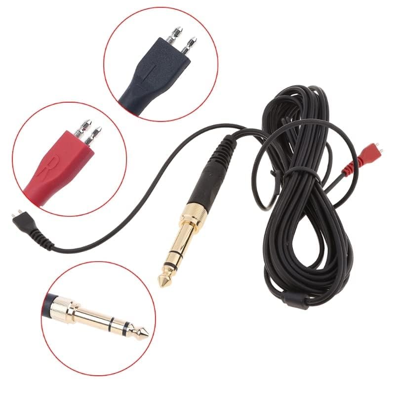 V-MOTA HD 25 Lite DJ Parallel Lines Cable with 6.35mm Adapter Compatible with Sennheiser HD 224 420 520,HD 600 650,HD25 HD 25-1 HD25-1 II HD25-13…