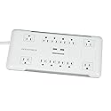 Monoprice Power & Surge - 12 Outlet Surge Protector Power Strip with 2 Built In 2.1A USB Charger Ports - 6 Feet - White | Cord UL Rated, 4, 230 Joules
