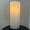 OWLZOO Solar LED Outdoor Flameless Candle, 10 x 4 inches, Waterproof Rechargeable Flameless Pillar Candles, with Dusk to Dawn Sensor, Battery