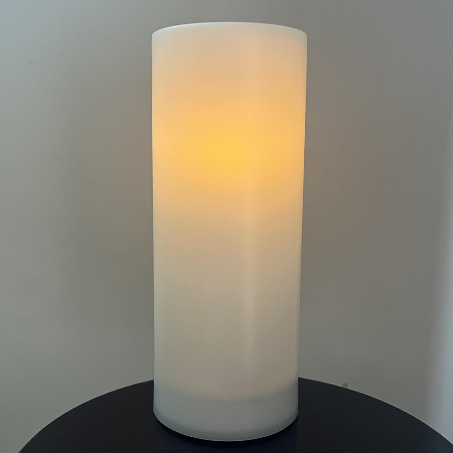 OWLZOO Solar LED Outdoor Flameless Candle, 10 x 4 inches, Waterproof Rechargeable Flameless Pillar Candles, with Dusk to Dawn Sensor, Battery