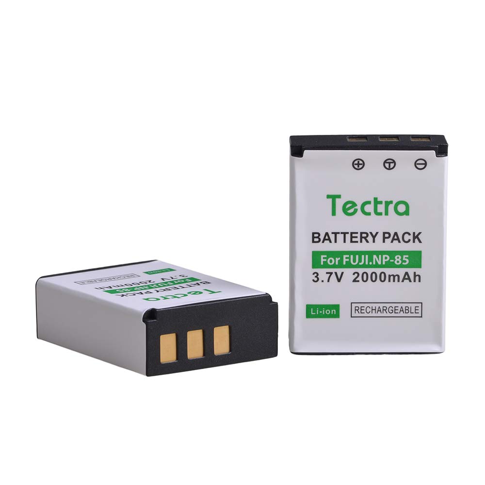 Tectra 2-Pack NP-85 Battery and Charger Kits for Fujifilm FinePix S1, FinePix SL240, FinePix SL260, FinePix SL280, FinePix SL300, FinePix SL305