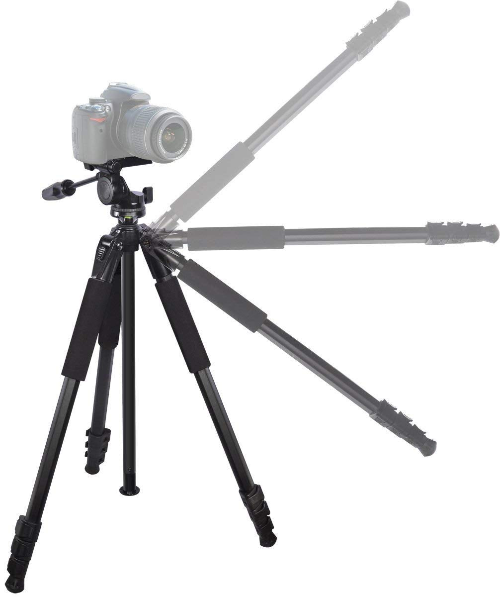 Ultimaxx Lightweight Portable Camera Tripod Stand with Carrying Bag for Sony, Nikon, Canon, Olympus, Pentax, Panasonic, Samsung Cameras and Camcorders