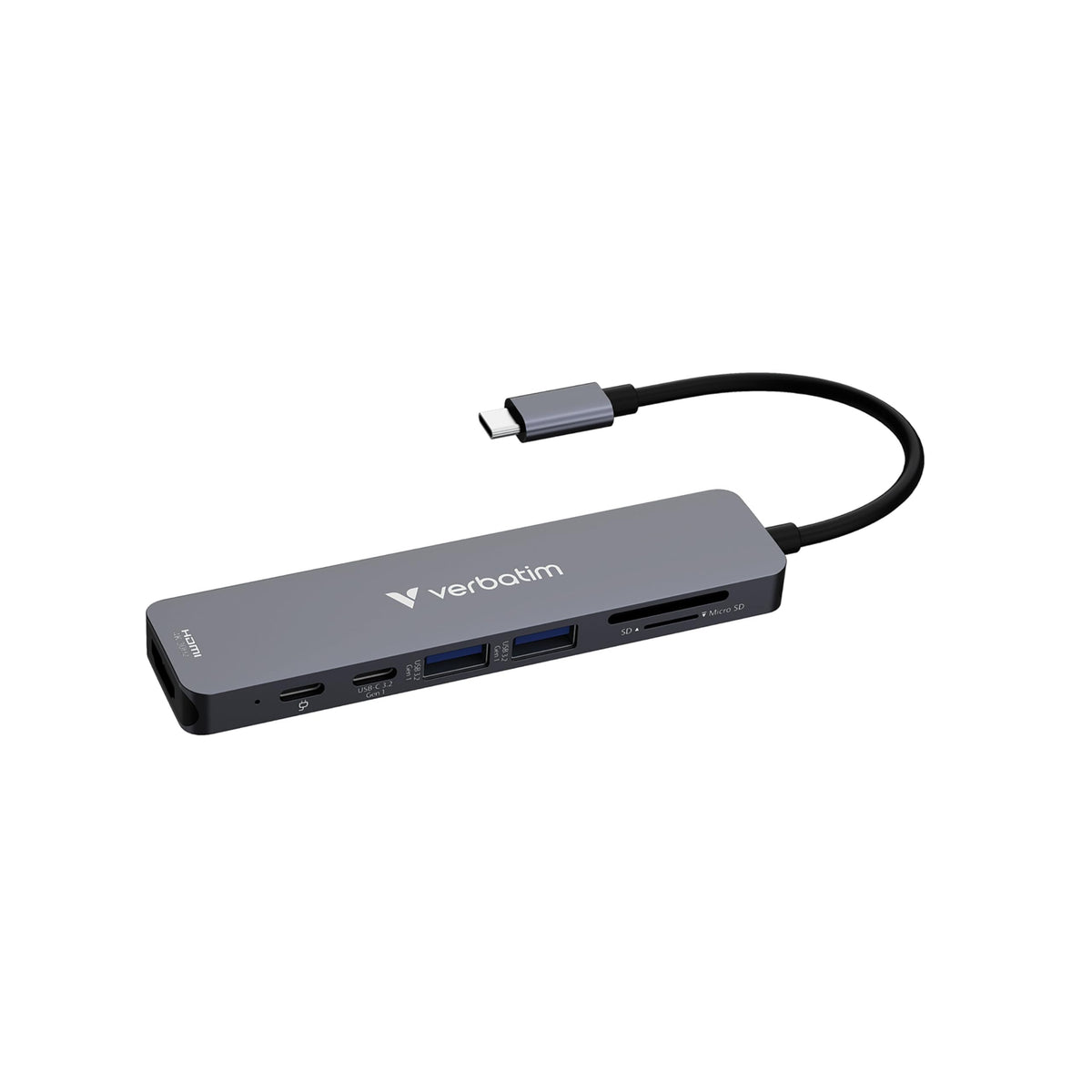 Verbatim Essentials 7-Port USB-C Hub, 4K HDMI, 100W PD, SD/microSD