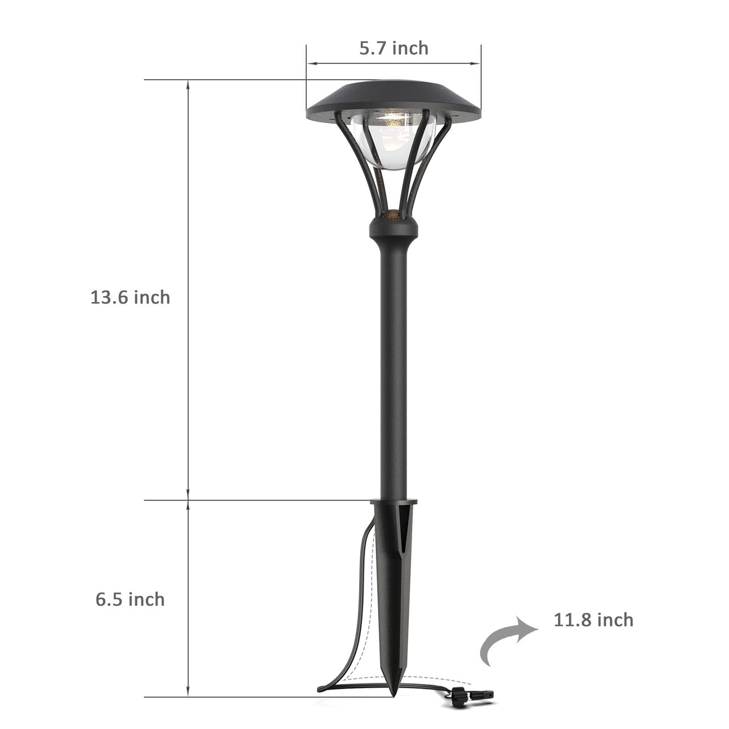 LL LIGHTING LIVING 12V Low Voltage Landscape Path Lights 2PK 1W 60LM LED Pathway Lights 3000K Warm White Durable Aluminum Housing with Stake