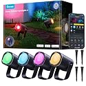 Govee Outdoor Spot Lights 2, IP67 Waterproof Spotlights, Landscape Lights Work with Matter, Alexa, and Google Assistant, RGBWIC Color Changing Light