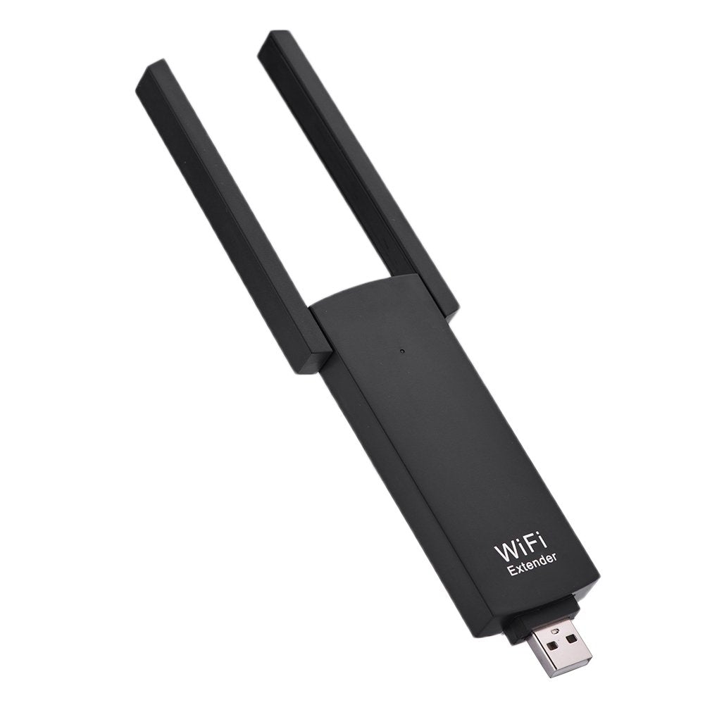 Portable 300M Foldable Dual Antenna USB Range Extender Router Repeater AP Amplifier for Smartphone/Laptop/Desktop etc.